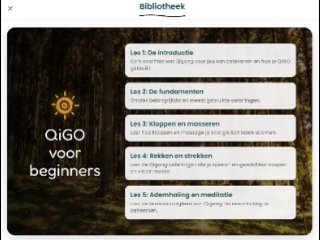 Kies een bestaande oefeningen uit de bibliotheek